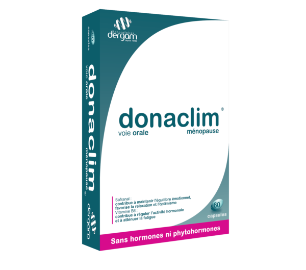 visuel packaging produit Donaclim complément alimentaire pour la ménopause 60 capsules