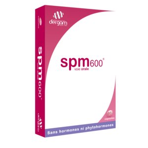 visuel packaging produit SPM 600 rose 60 capsules complément alimentaire pour le syndrome pré-menstruel