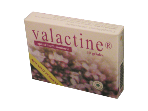 visuel packaging produit Valactine complément alimentaire qui facilite le sommeil 30 gélules