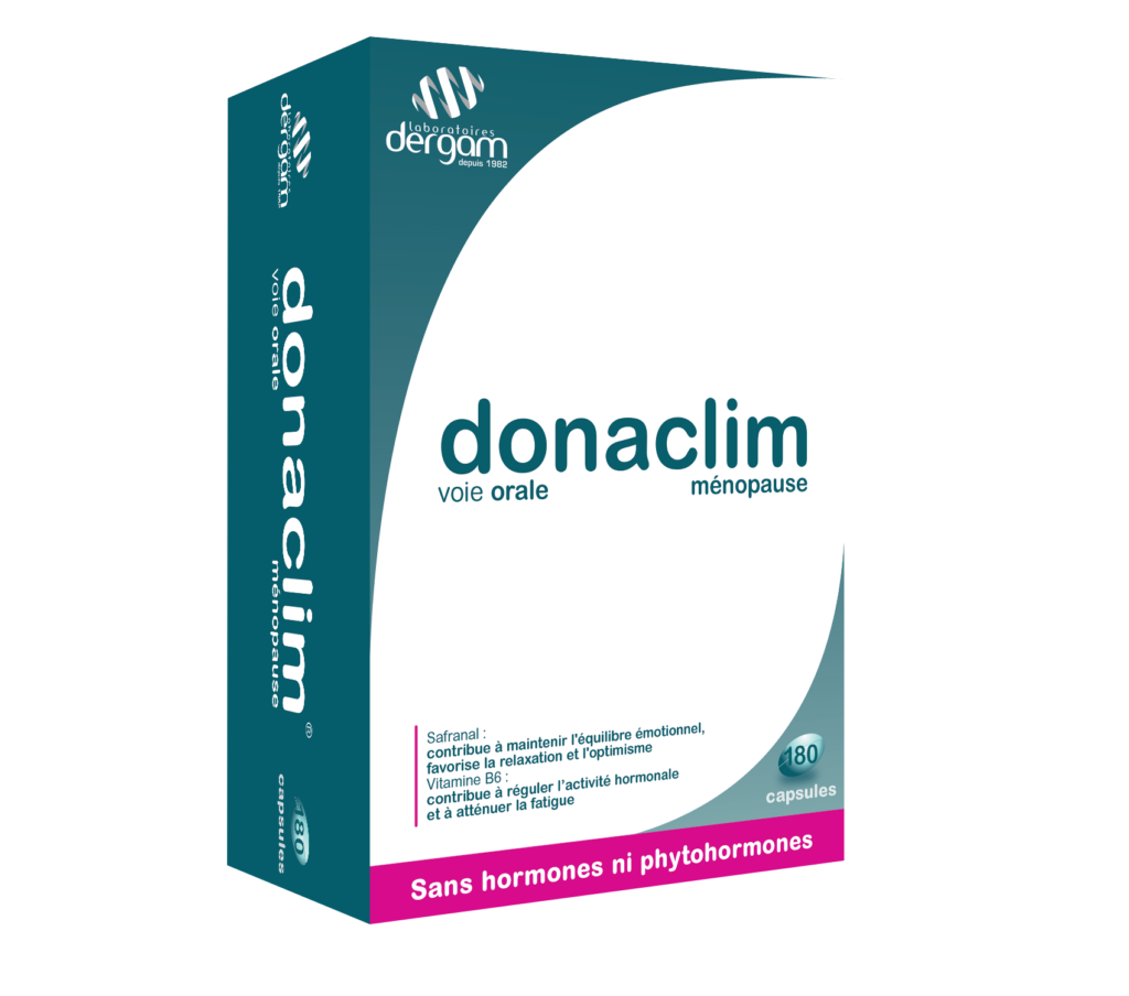 visuel format png packaging produit Donaclim complément alimentaire pour la ménopause 180 capsules