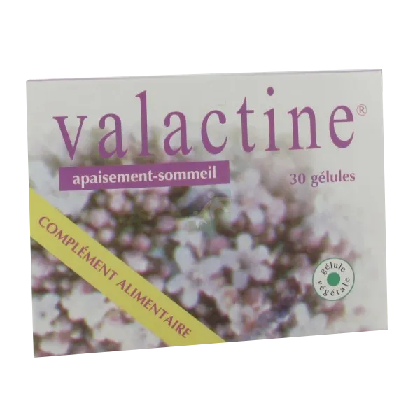 visuel format png packaging produit Valactine complément alimentaire qui facilite le sommeil 30 gélules