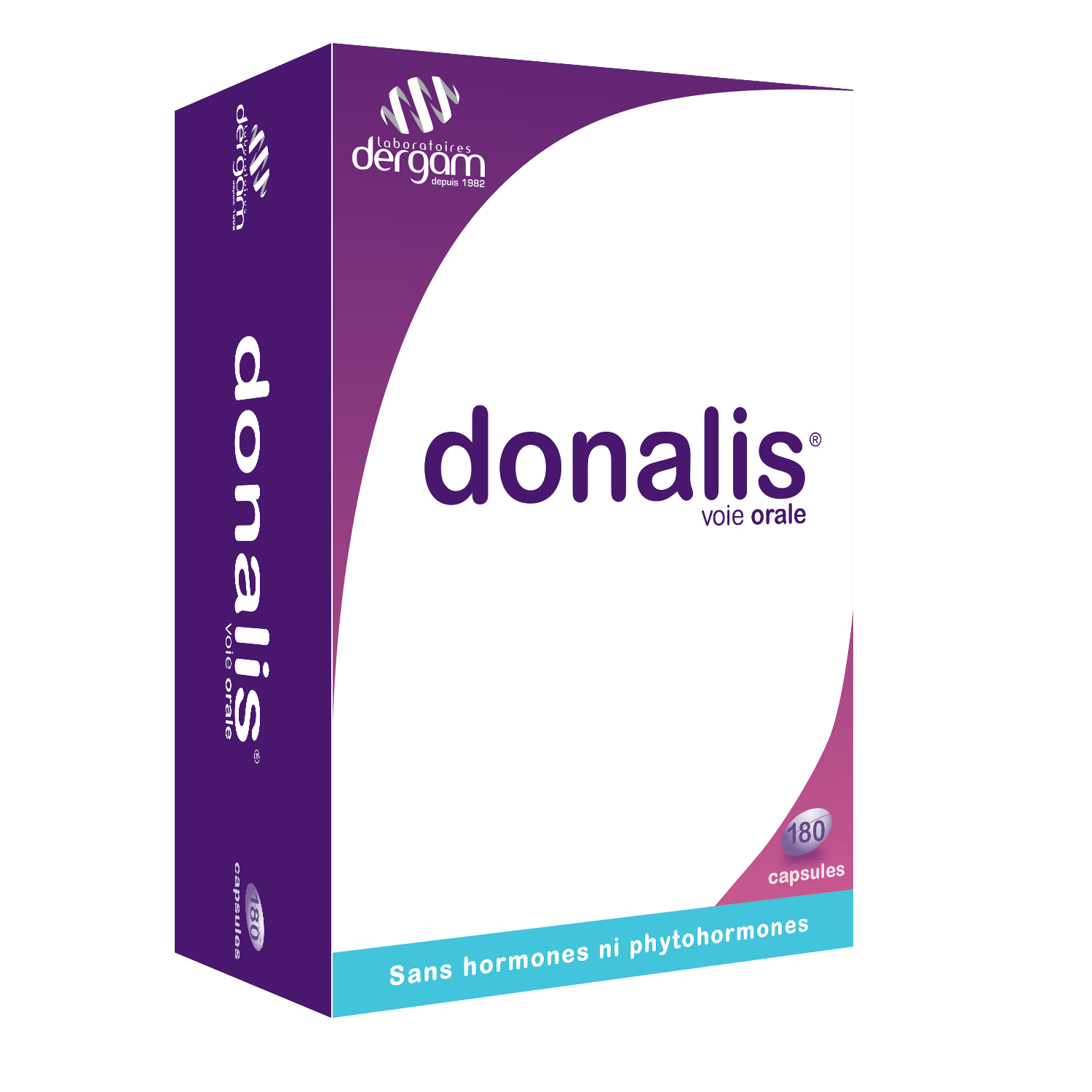 visuel packaging produit Donalis complément alimentaire pour le confort intime 180 capsules